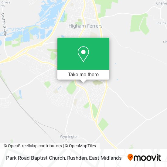 Park Road Baptist Church, Rushden map