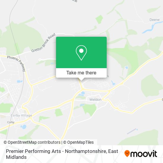 Premier Performing Arts - Northamptonshire map