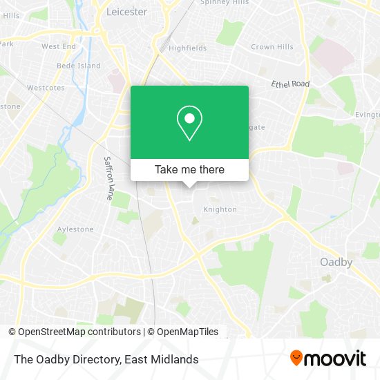 The Oadby Directory map