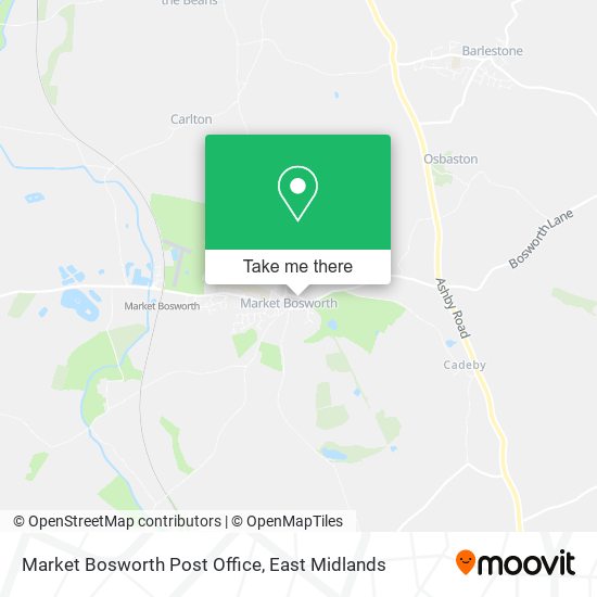 Market Bosworth Post Office map