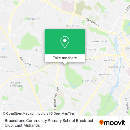 Braunstone Community Primary School Breakfast Club map