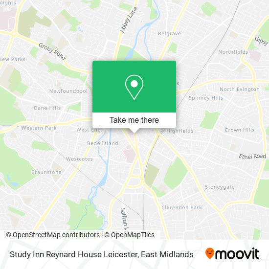 Study Inn Reynard House Leicester map