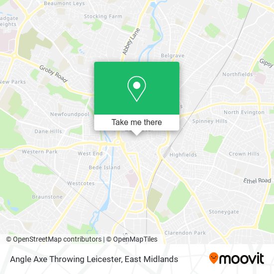 Angle Axe Throwing Leicester map