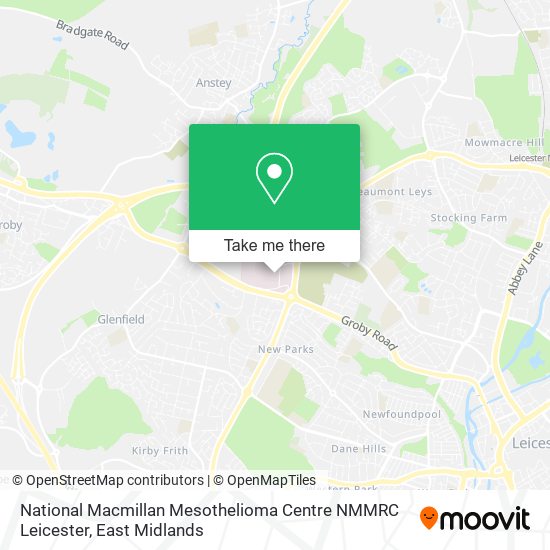 National Macmillan Mesothelioma Centre NMMRC Leicester map