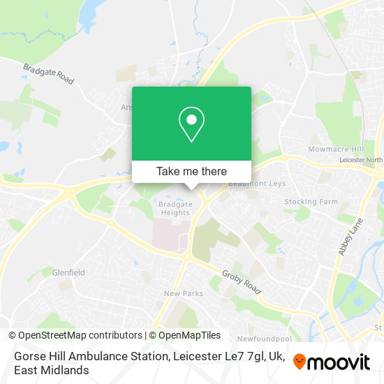 Gorse Hill Ambulance Station, Leicester Le7 7gl, Uk map