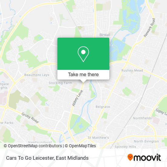 Cars To Go Leicester map