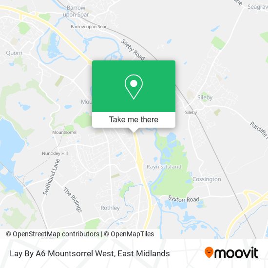 Lay By A6 Mountsorrel West map