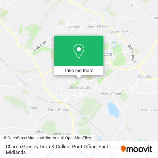 Church Gresley Drop & Collect Post Office map