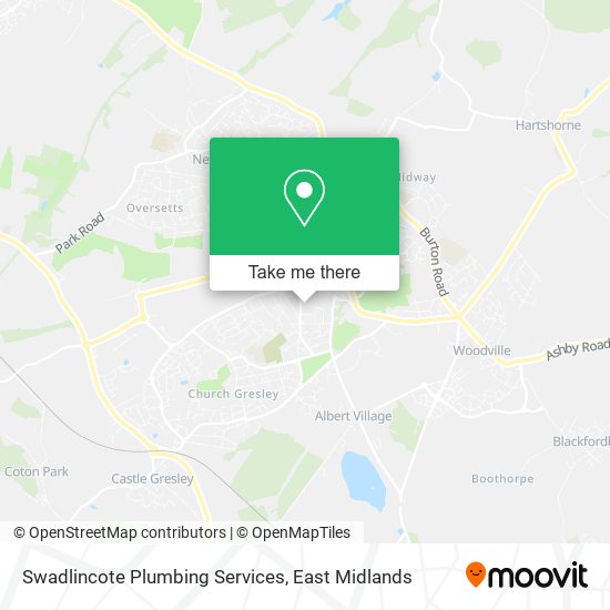 Swadlincote Plumbing Services map