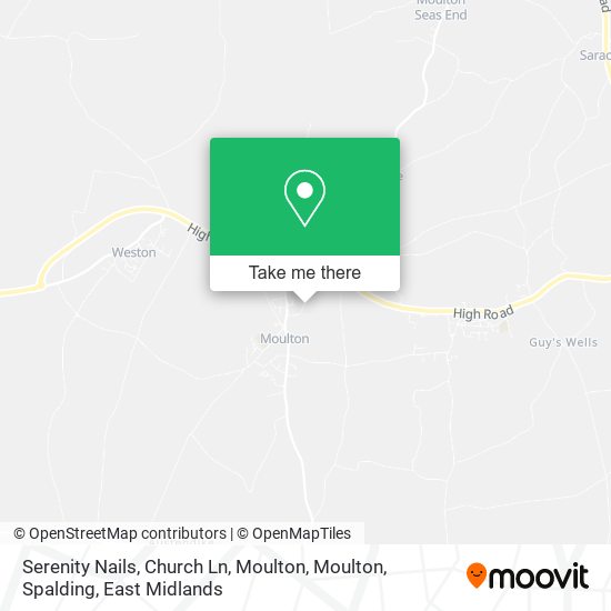 Serenity Nails, Church Ln, Moulton, Moulton, Spalding map