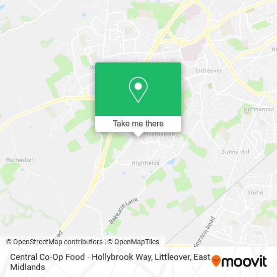 Central Co-Op Food - Hollybrook Way, Littleover map