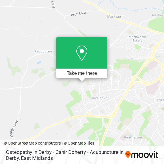 Osteopathy in Derby - Cahir Doherty - Acupuncture in Derby map