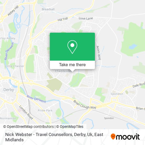 Nick Webster - Travel Counsellors, Derby, Uk map