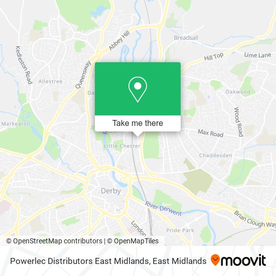 Powerlec Distributors East Midlands map