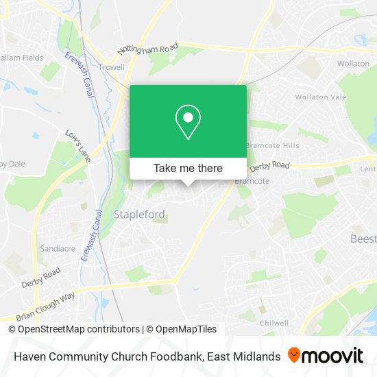 Haven Community Church Foodbank map