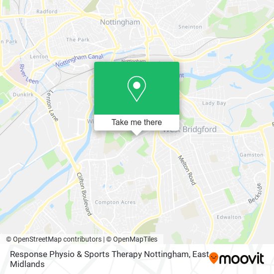 Response Physio & Sports Therapy Nottingham map