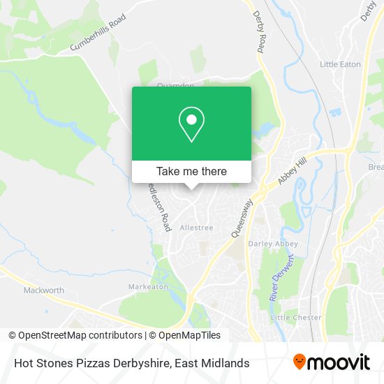 Hot Stones Pizzas Derbyshire map