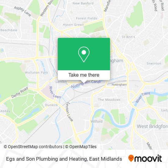 Egs and Son Plumbing and Heating map