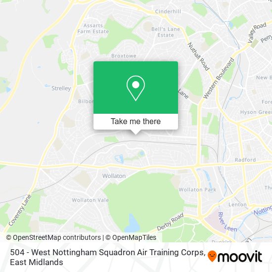 504 - West Nottingham Squadron Air Training Corps map