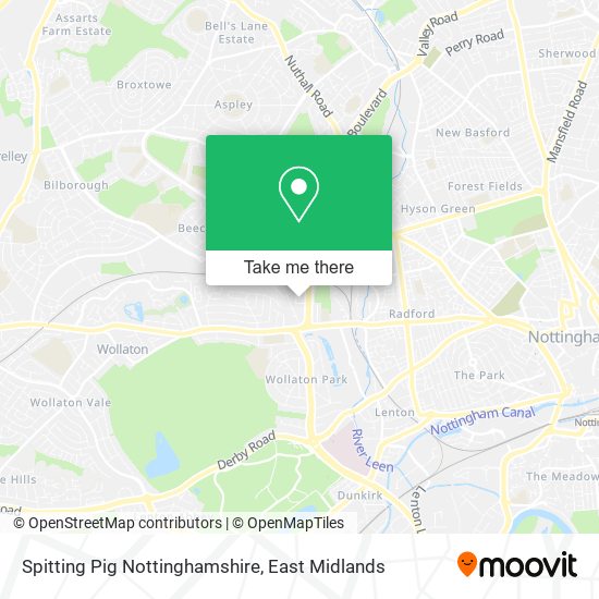 Spitting Pig Nottinghamshire map