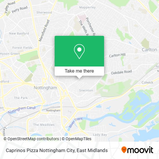 Caprinos Pizza Nottingham City map