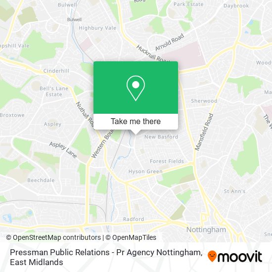 Pressman Public Relations - Pr Agency Nottingham map