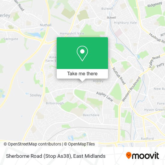 Sherborne Road (Stop As38) map