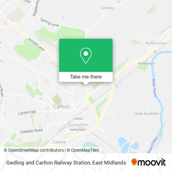Gedling and Carlton Railway Station map