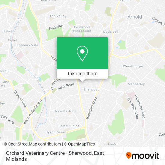 Orchard Veterinary Centre - Sherwood map