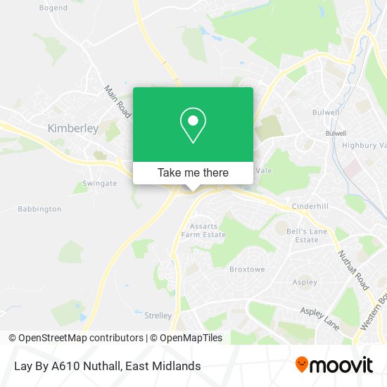 Lay By A610 Nuthall map