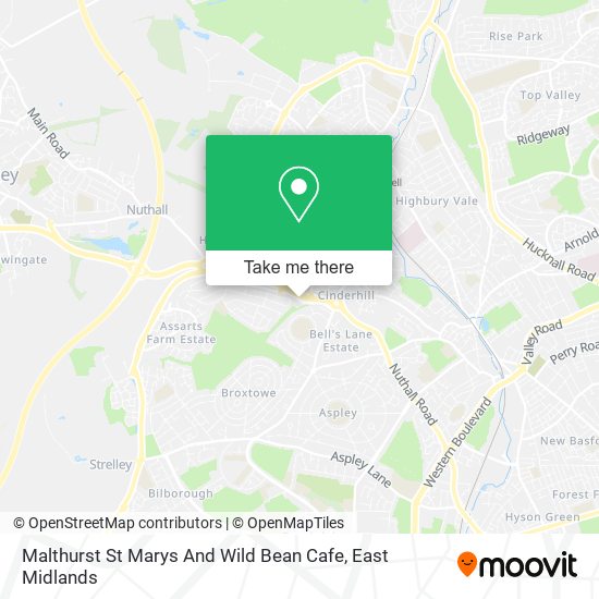 Malthurst St Marys And Wild Bean Cafe map