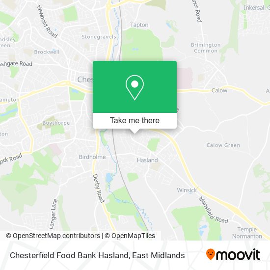 Chesterfield Food Bank Hasland map