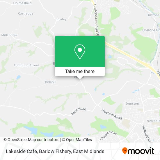 Lakeside Cafe, Barlow Fishery map