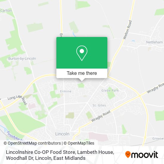 Lincolnshire Co-OP Food Store, Lambeth House, Woodhall Dr, Lincoln map