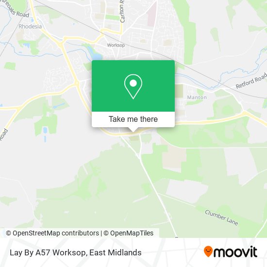 Lay By A57 Worksop map