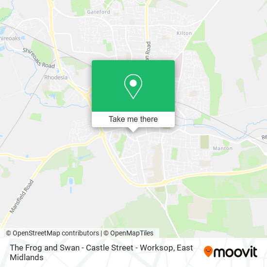 The Frog and Swan - Castle Street - Worksop map