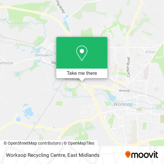 Worksop Recycling Centre map