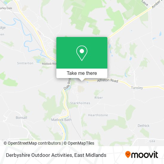 Derbyshire Outdoor Activities map