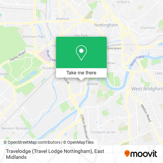 Travelodge (Travel Lodge Nottingham) map