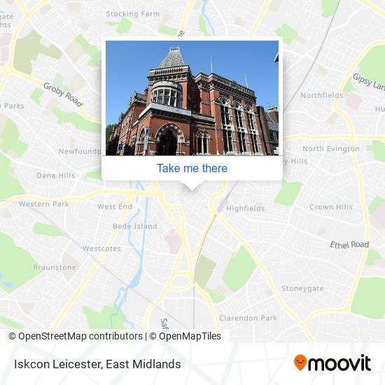 Iskcon Leicester map