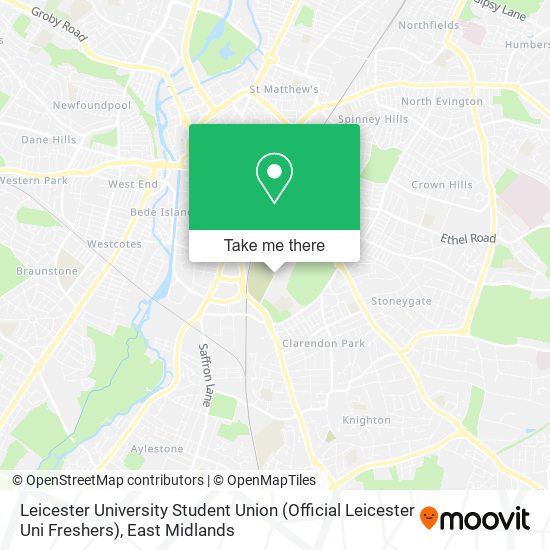 Leicester University Student Union (Official Leicester Uni Freshers) map