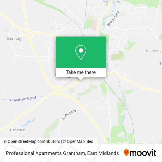 Professional Apartments Grantham map