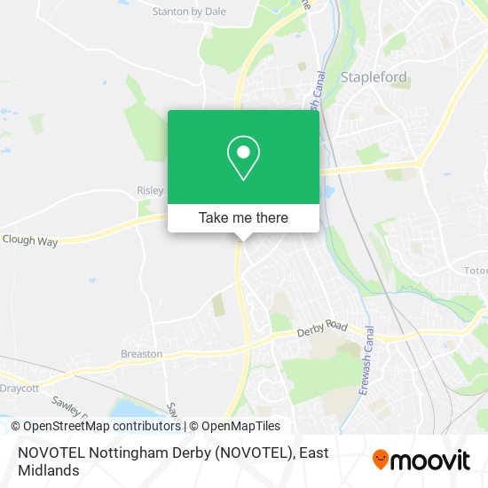 NOVOTEL Nottingham Derby map