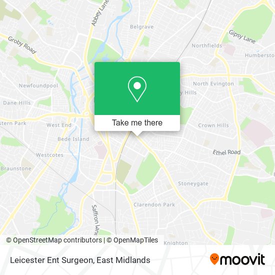 Leicester Ent Surgeon map