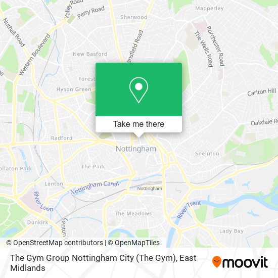 The Gym Group Nottingham City map