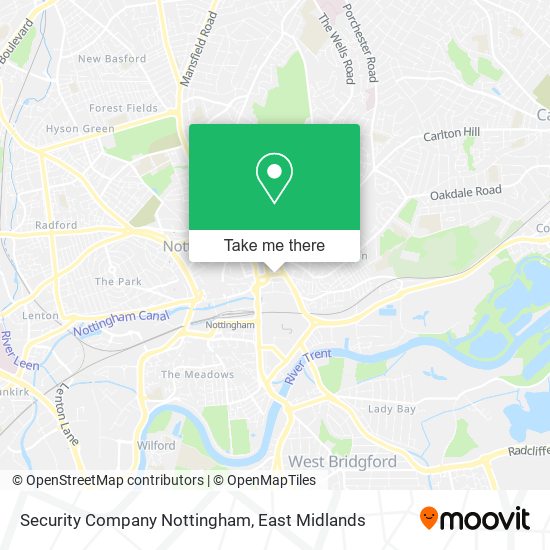 Security Company Nottingham map