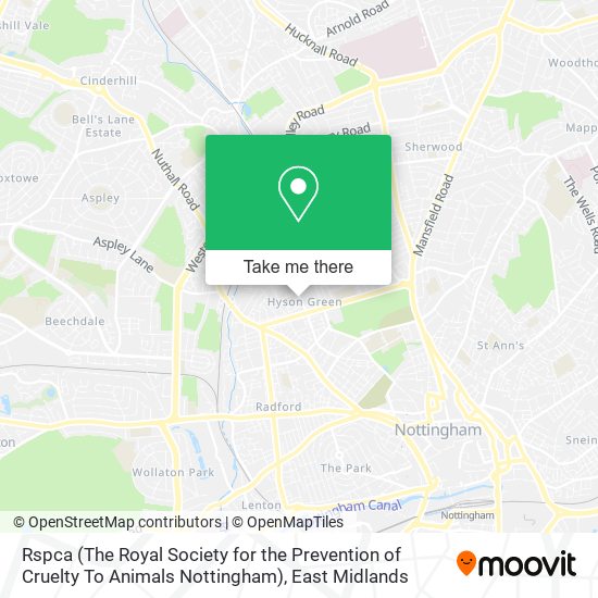 Rspca (The Royal Society for the Prevention of Cruelty To Animals Nottingham) map