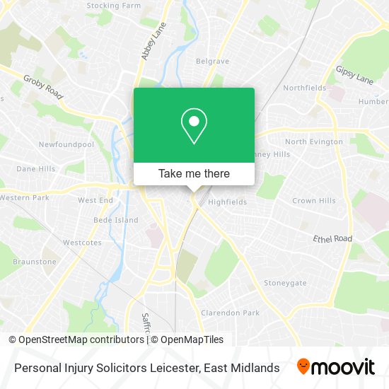 Personal Injury Solicitors Leicester map