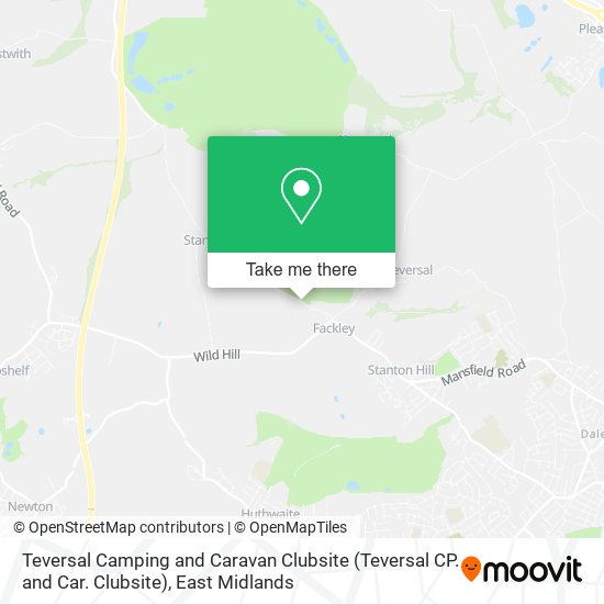Teversal Camping and Caravan Clubsite (Teversal CP. and Car. Clubsite) map