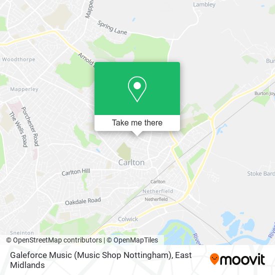 Galeforce Music (Music Shop Nottingham) map